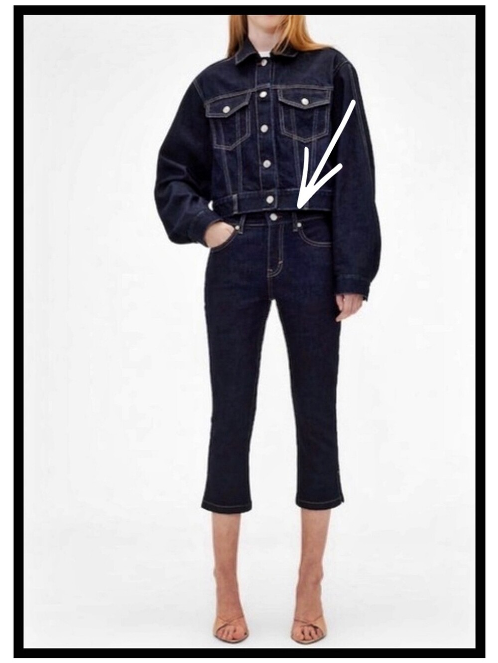 Gap x Victoria Beckham Slim Capri Denim Jeans Dark Blue Wash 28 6 Like New